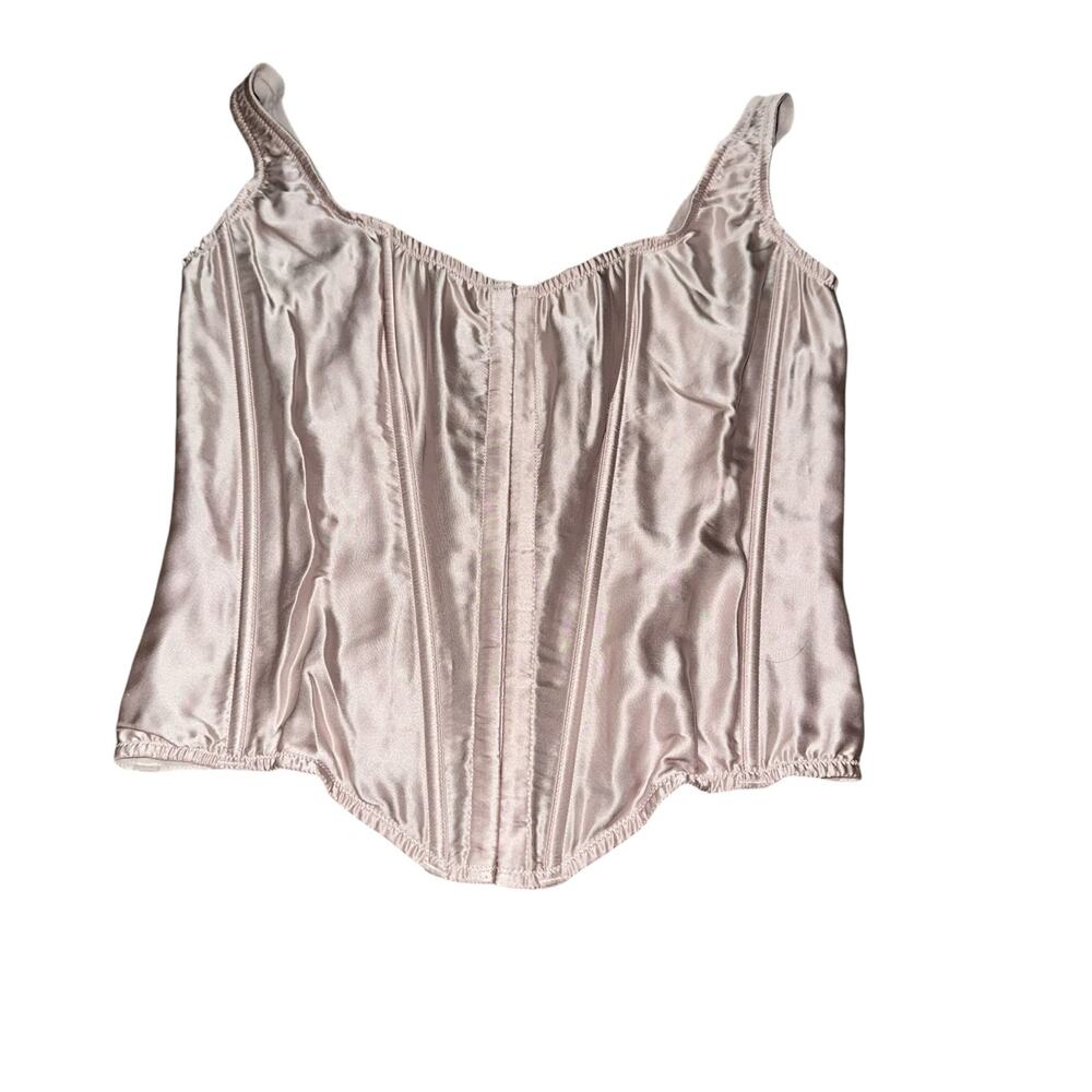 Victoria’s Secret Satin Corset Top Lace Up dusty purple Women’s